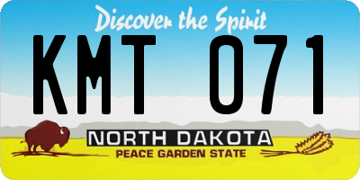 ND license plate KMT071