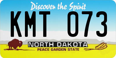 ND license plate KMT073