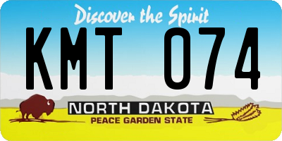 ND license plate KMT074