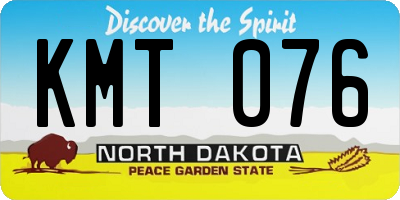 ND license plate KMT076