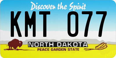 ND license plate KMT077