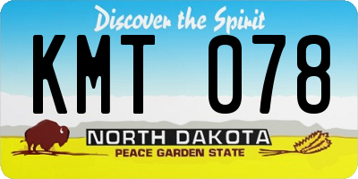 ND license plate KMT078