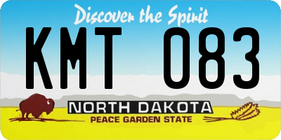 ND license plate KMT083