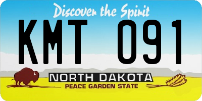 ND license plate KMT091