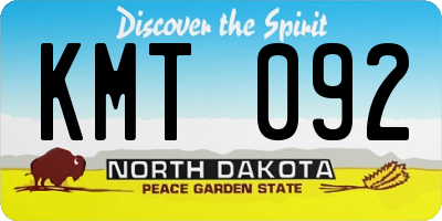 ND license plate KMT092