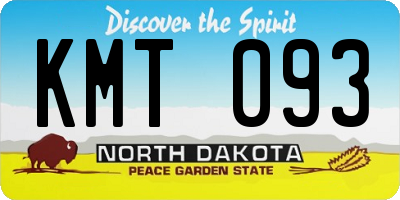 ND license plate KMT093