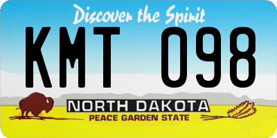 ND license plate KMT098