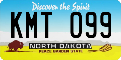 ND license plate KMT099