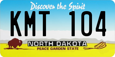 ND license plate KMT104