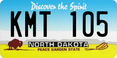 ND license plate KMT105