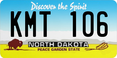 ND license plate KMT106