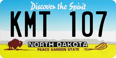ND license plate KMT107