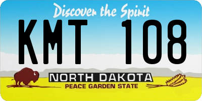 ND license plate KMT108