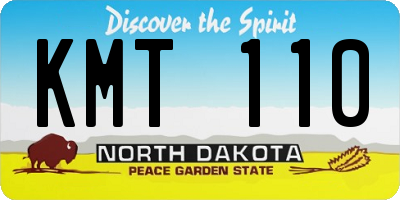 ND license plate KMT110