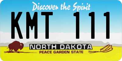 ND license plate KMT111