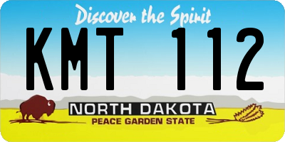 ND license plate KMT112