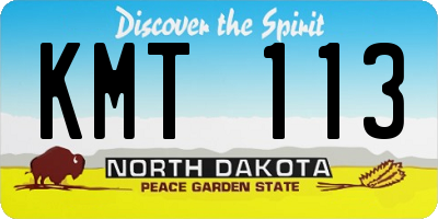 ND license plate KMT113