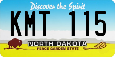 ND license plate KMT115