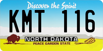 ND license plate KMT116