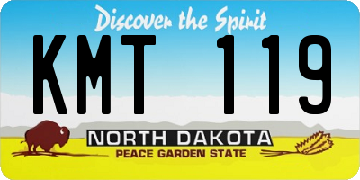 ND license plate KMT119