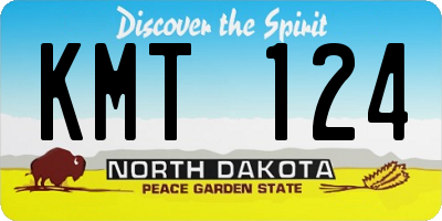 ND license plate KMT124
