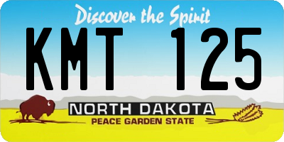 ND license plate KMT125