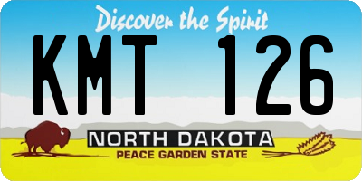 ND license plate KMT126