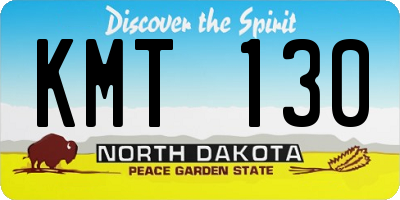 ND license plate KMT130