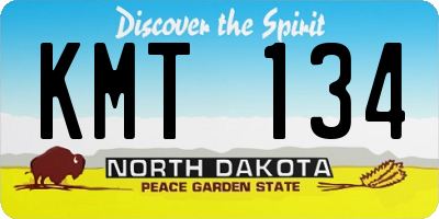 ND license plate KMT134