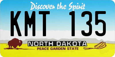 ND license plate KMT135