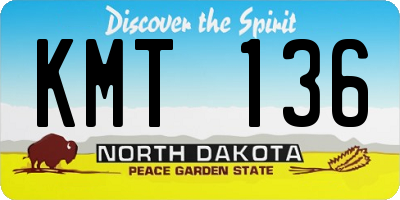 ND license plate KMT136