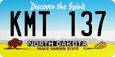 ND license plate KMT137