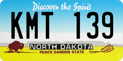 ND license plate KMT139