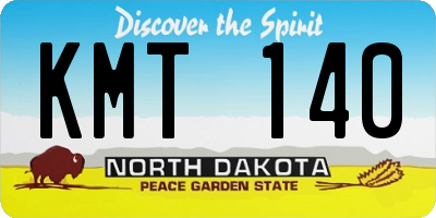 ND license plate KMT140