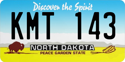 ND license plate KMT143