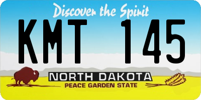 ND license plate KMT145