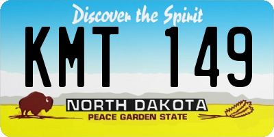 ND license plate KMT149
