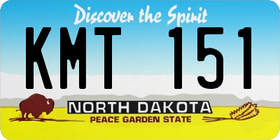 ND license plate KMT151