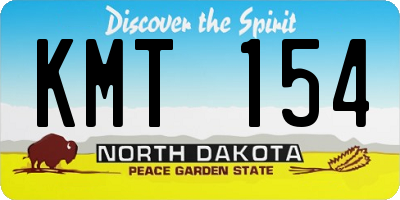 ND license plate KMT154