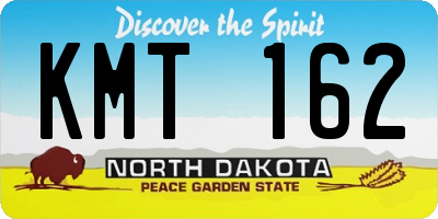 ND license plate KMT162