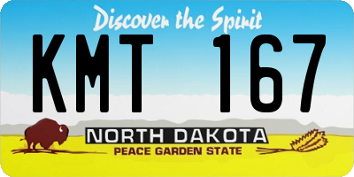 ND license plate KMT167