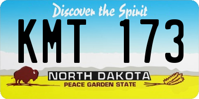ND license plate KMT173