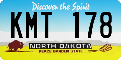 ND license plate KMT178