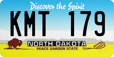 ND license plate KMT179