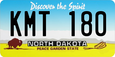 ND license plate KMT180