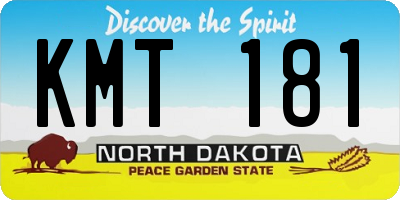 ND license plate KMT181