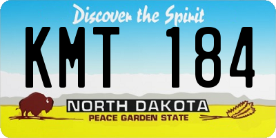 ND license plate KMT184