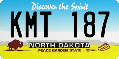 ND license plate KMT187