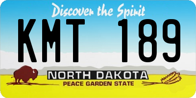 ND license plate KMT189