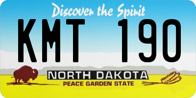 ND license plate KMT190